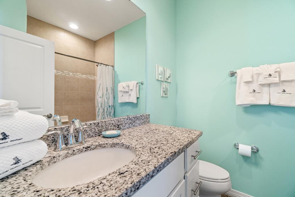 Bathroom with tub and shower combo